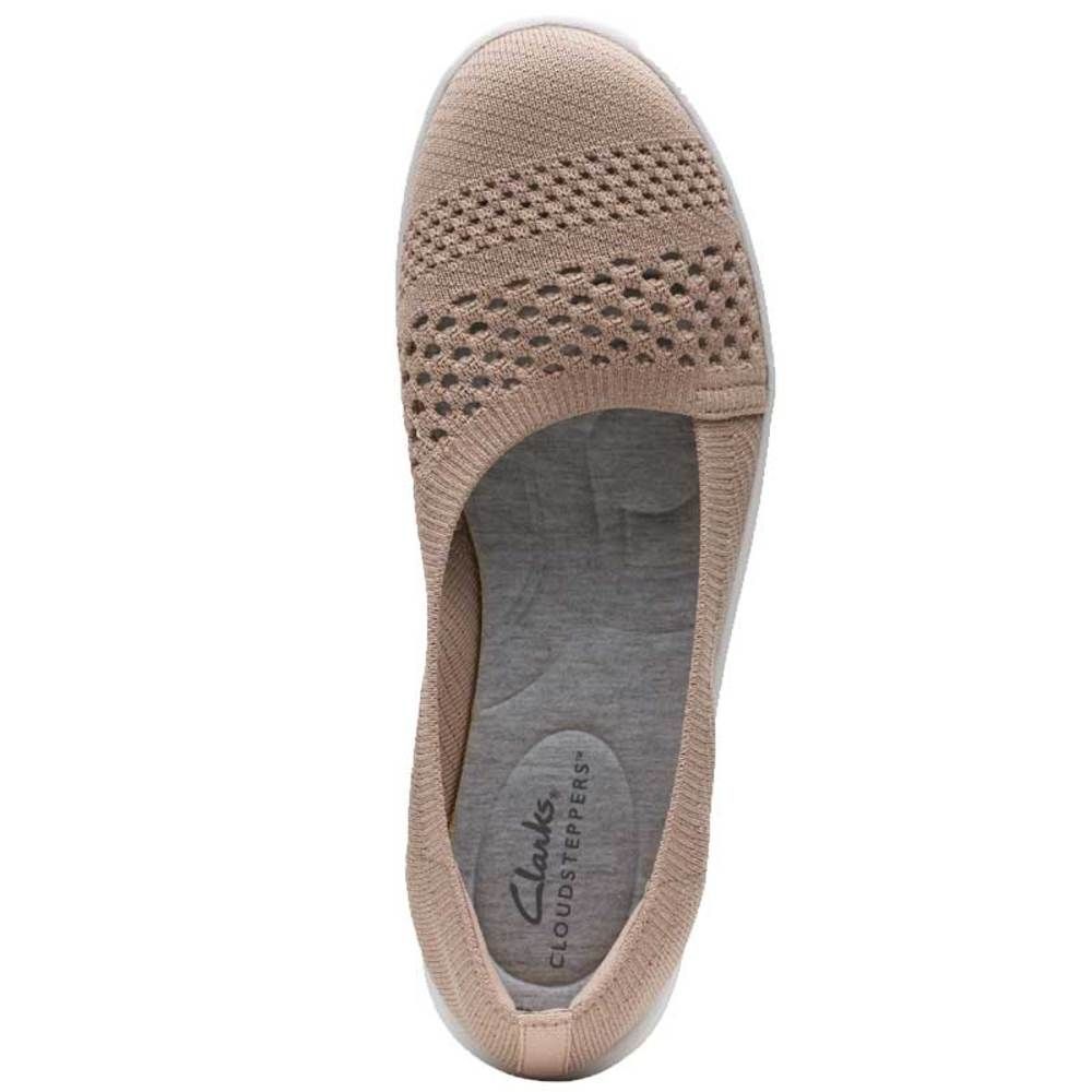 Clarks Cloudsteppers Adella Moon WOMENS Knit Slip-Ons SHOES-SNEAKERS Taupe